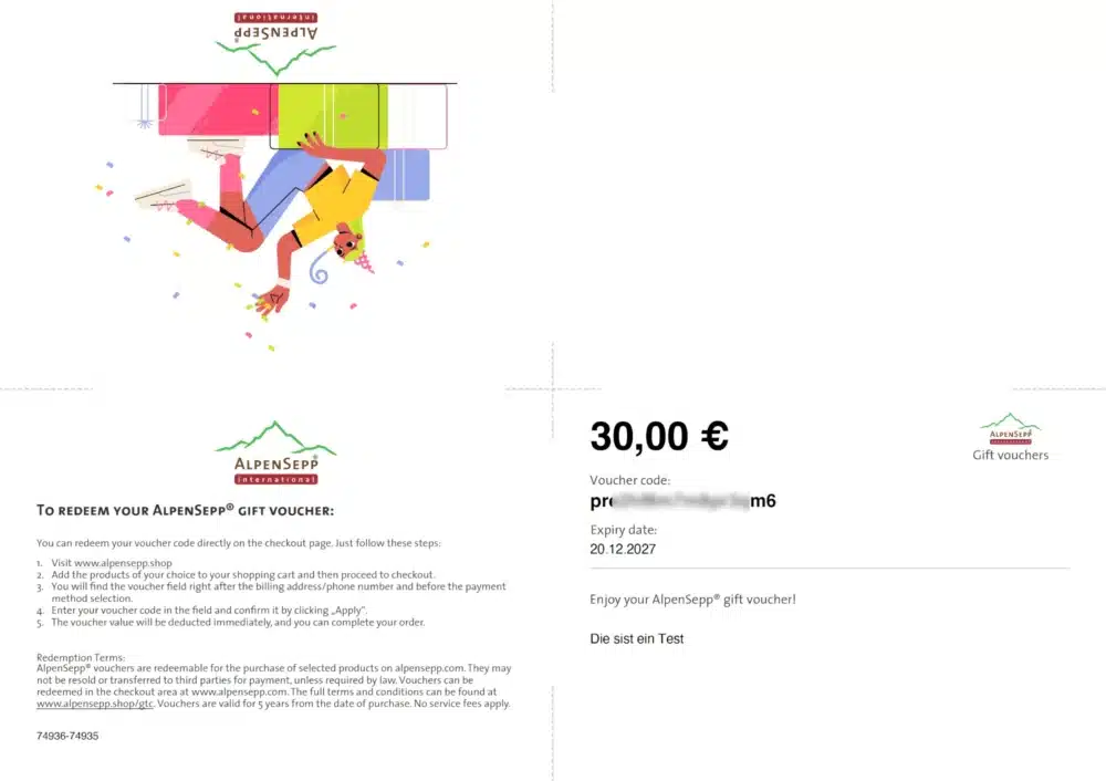 Voucher to print for sample