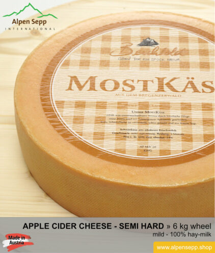 Apple cider cheese wheel - 6 kg - mild