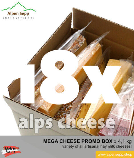 Mega cheese promo box - 18 different alps cheeses