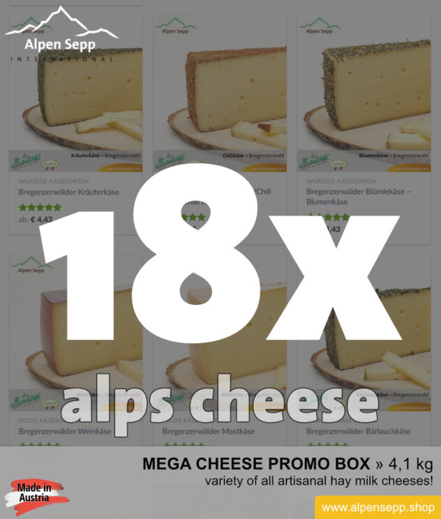 Mega cheese promo box - 18 different alps cheeses