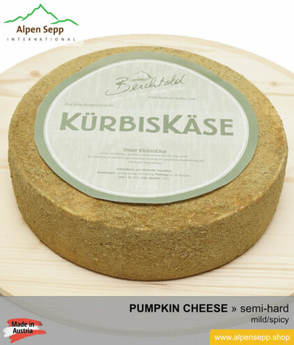 PUMPKIN CHEESE wheel - MILD/SPICY TASTE - semi hard cheese