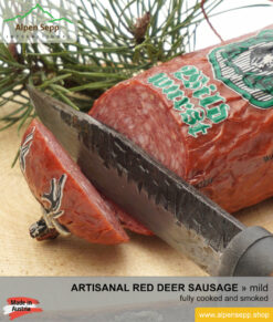 Artisan red deer sausage - cooked and smoked