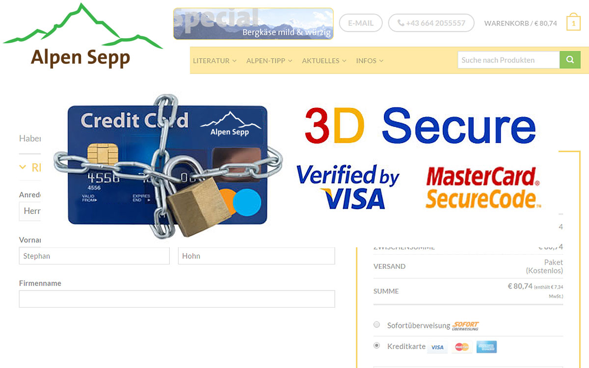 3 D Secure Visa Mastercard Anmeldung und Verifizierung