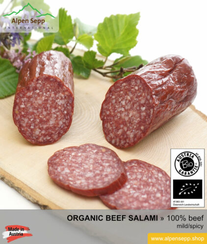 Artisanal organic beef salami - 100% beef meat