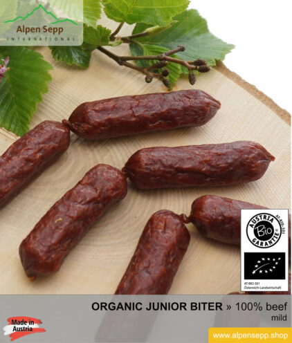Artisan ORGANIC BEEF junior biter sausage - 100% beef meat
