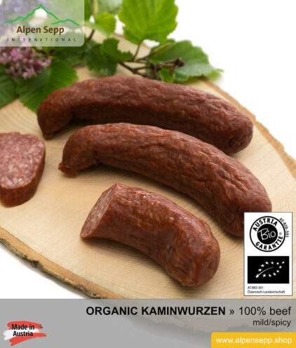 SMOKED ORGANIC SAUSAGE KAMINWURZEN - 100% beef meat
