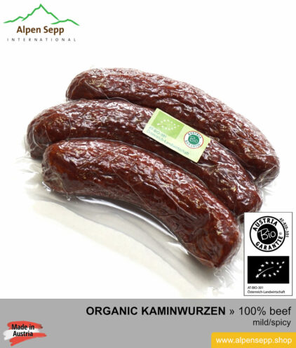 ORGANIC SAUSAGE KAMINWURZEN - 100% beef meat