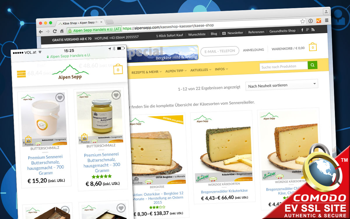 Fast and safe shopping at Alpen Sepp - on PC and Smartphone!