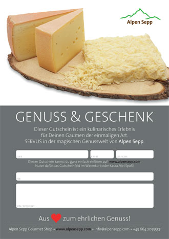 Gutschein Käsespätzle Design