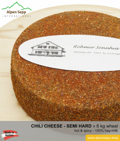 Chili cheese wheel - 6 kg cheese wheel - spicy