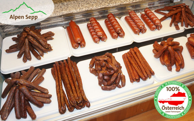 Meat quality for sausages at Alpen Sepp