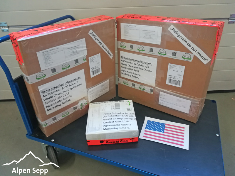 Cheese Packages for USA Shipping to Cheese World Championship