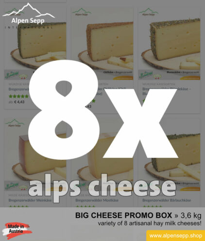 Big cheese promotion box - 8 different artisanal cheeses - all made from hey-milk