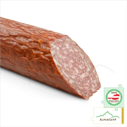 MOUNTAIN SALAMI | BERGSALAMI | Made from beef and pork | mild Austrian PREMIUM sausage from the Alpine region | 1 stick 10 MOUNTAIN SALAMI | Made from beef and pork | mild Austrian PREMIUM sausage from the Alpine region | 1 stick Bergsalami