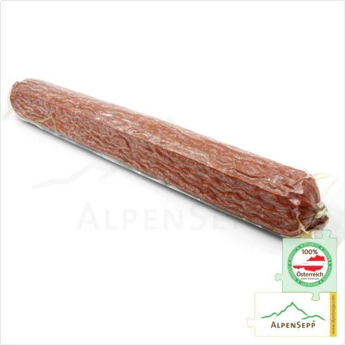 MOUNTAIN SALAMI | BERGSALAMI | Made from beef and pork | mild Austrian PREMIUM sausage from the Alpine region | 1 stick 12 MOUNTAIN SALAMI | Made from beef and pork | mild Austrian PREMIUM sausage from the Alpine region | 1 stick Bergsalami