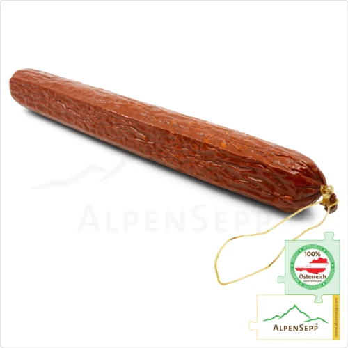 MOUNTAIN SALAMI | BERGSALAMI | Made from beef and pork | mild Austrian PREMIUM sausage from the Alpine region | 1 stick 11 MOUNTAIN SALAMI | Made from beef and pork | mild Austrian PREMIUM sausage from the Alpine region | 1 stick Bergsalami