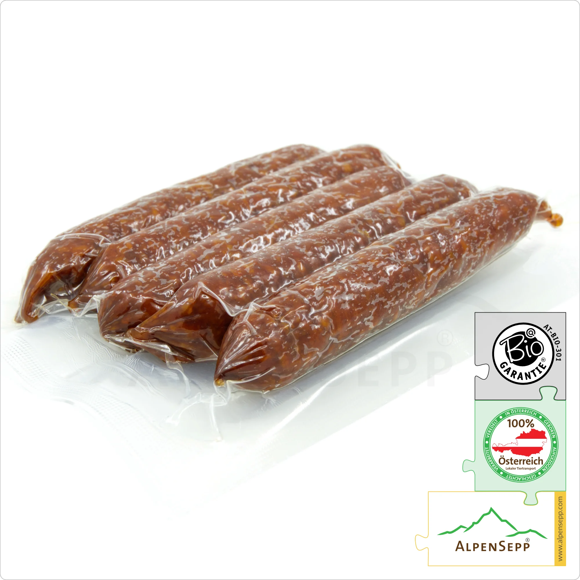 ORGANIC JUNIOR SNACKER Beef Sausage | Raw sausage made from 100% beef | 100 grams