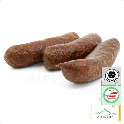 ORGANIC BEEF KAMINWURZEN | BIO RIND | Austrian Kaminwurz Speciality | Smoked Raw Sausage made from 100% beef meat | 3 pieces – 150 grams 10 ORGANIC BEEF KAMINWURZEN | Austrian Kaminwurz Speciality | Smoked Raw Sausage made from 100% beef meat | 3 pieces – 150 grams