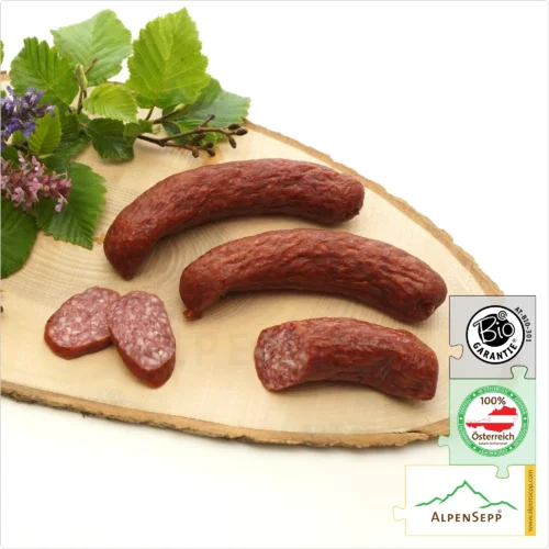 ORGANIC BEEF KAMINWURZEN | BIO RIND | Austrian Kaminwurz Speciality | Smoked Raw Sausage made from 100% beef meat | 3 pieces – 150 grams 11 ORGANIC BEEF KAMINWURZEN | Austrian Kaminwurz Speciality | Smoked Raw Sausage made from 100% beef meat | 3 pieces – 150 grams
