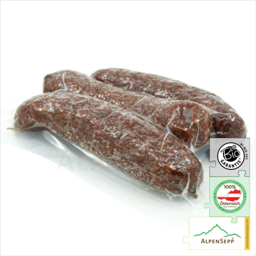 ORGANIC BEEF KAMINWURZEN | BIO RIND | Austrian Kaminwurz Speciality | Smoked Raw Sausage made from 100% beef meat | 3 pieces – 150 grams 13 ORGANIC BEEF KAMINWURZEN | Austrian Kaminwurz Speciality | Smoked Raw Sausage made from 100% beef meat | 3 pieces – 150 grams
