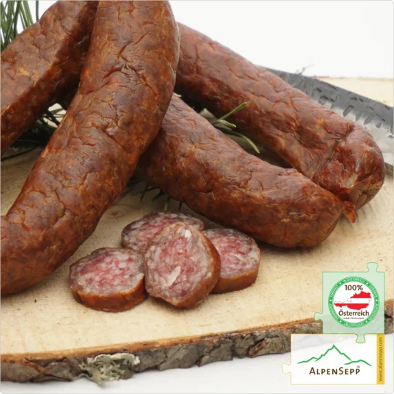 KAMINWURZEN - Traditional Hard Sausage | Smoked PREMIUM Raw Sausage | 2 pairs 8 KAMINWURZEN - Traditional Hard Sausage | Smoked PREMIUM Raw Sausage | 2 pairs