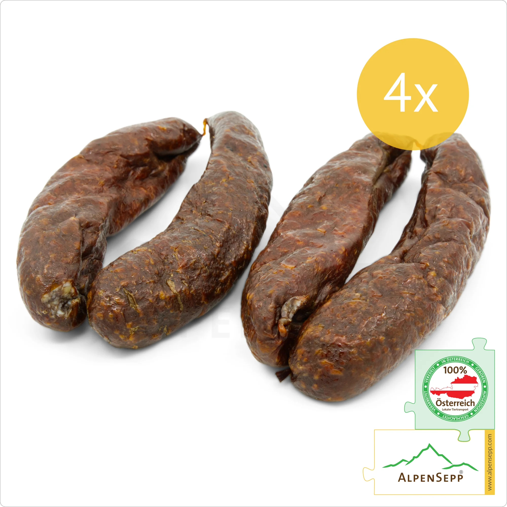 KAMINWURZEN Sausage – Smoked Hard Sausage | Traditional PREMIUM Raw Sausage | 4 Pairs