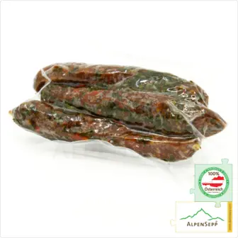 KRÄUTERLE SAUSAGE with an Elegant Herb Blend | Smoked PREMIUM Raw Sausage | 3 Pieces 8 KRÄUTERLE Sausage with an Elegant Herb Blend | Smoked PREMIUM Raw Sausage | 3 Pieces