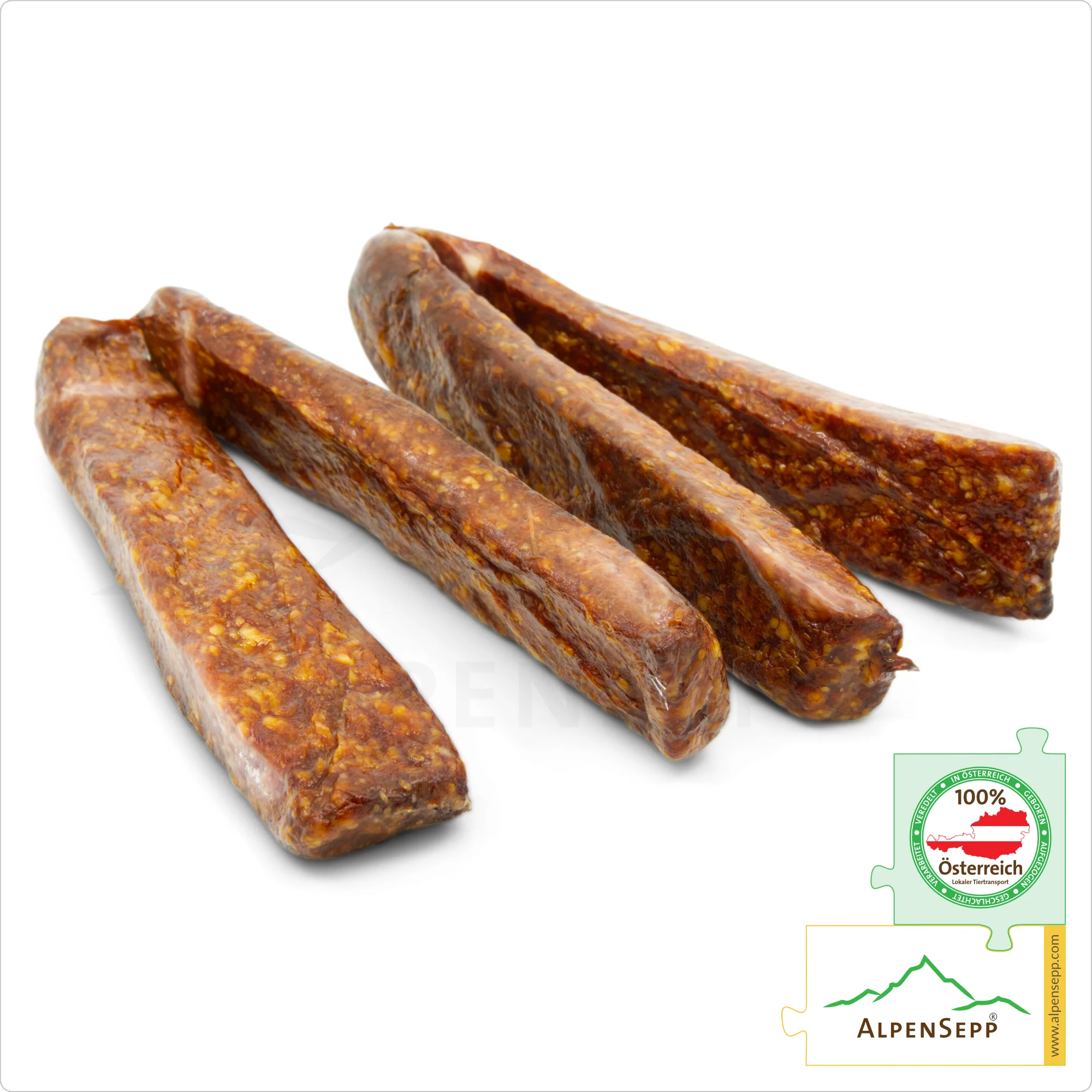 GENDARME rectangular sausage | Austrian Smoked, spicy cured sausage – 2 pairs