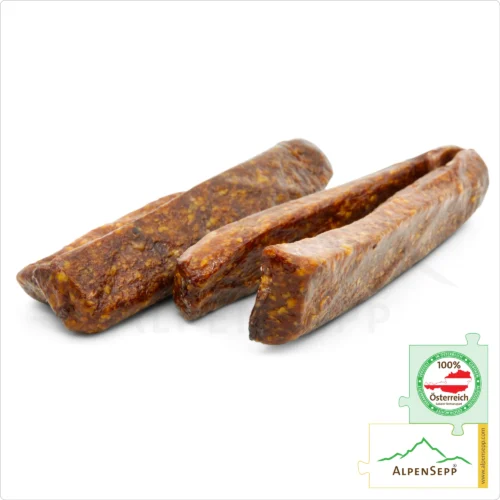 GENDARME rectangular sausage | LANDJÄGER | Austrian Smoked, spicy cured sausage - 2 pairs 2 GENDARME rectangular sausage | Austrian Smoked, spicy cured sausage – 2 pairs