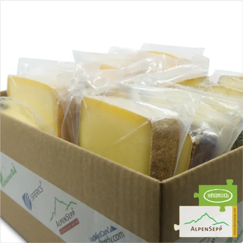 MEGA CHEESE BOX | MEGA KÄSE BOX | Up to 18 lactose-free hay milk cheese varieties straight from the cheese cellar | 4,1 kg for the ultimate tasting party 8 MEGA Cheese Box | Up to 18 lactose-free hay milk cheese varieties straight from the cheese cellar | 4,1 kg for the ultimate tasting party