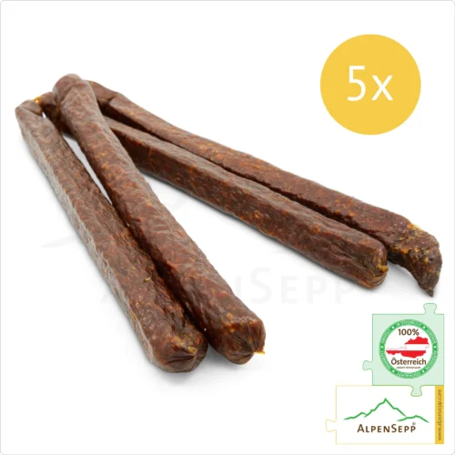 PEPPER BITER SAUSAGE | PFEFFERBEISSER | Smoked, mildly-spicy Austrian raw sausage - 5 pairs 1 Sausage Pepper Biter | Smoked, mildly-spicy Austrian raw sausage - 5 pairs | Pfefferbeisser