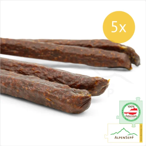 PEPPER BITER SAUSAGE | PFEFFERBEISSER | Smoked, mildly-spicy Austrian raw sausage - 5 pairs 7 Sausage Pepper Biter | Smoked, mildly-spicy Austrian raw sausage - 5 pairs | Pfefferbeisser