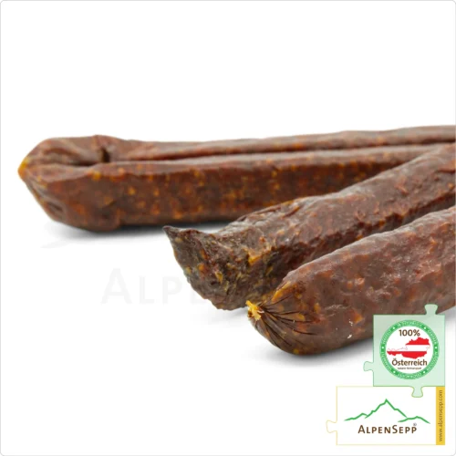 PEPPER BITER SAUSAGE | PFEFFERBEISSER | Austrian Smoked, mildly spicy sausage - 2 pairs 7 Sausage Pepper Biter | Austrian Smoked, mildly spicy sausage - 2 pairs | Pfefferbeisser