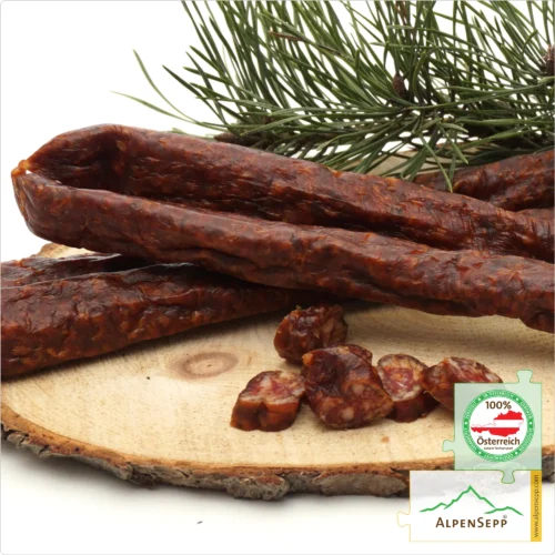 PEPPER BITER SAUSAGE | PFEFFERBEISSER | Austrian Smoked, mildly spicy sausage - 2 pairs 9 Sausage Pepper Biter | Austrian Smoked, mildly spicy sausage - 2 pairs | Pfefferbeisser