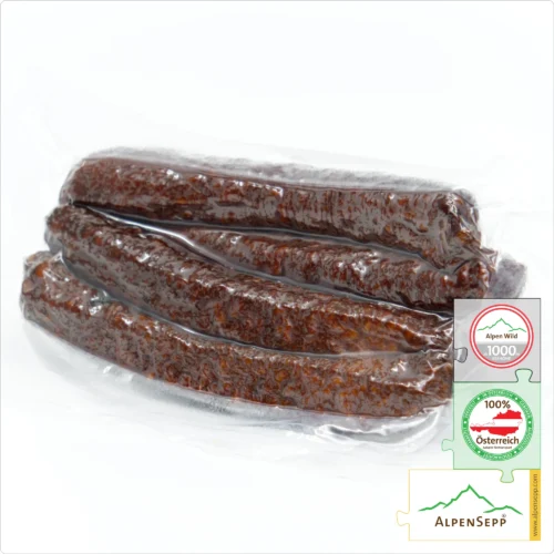 BITER SAUSAGE from local ROE DEER | REHBEISSERLE | Smoked premium raw sausage from venison | 4 pieces 8 REHBEISSERLE | smoked raw sausage made from venison | PREMIUM sausage from local roe deer | 4 pieces