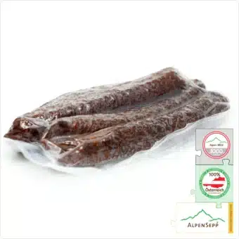 REHBEISSERLE | smoked raw sausage made from venison | PREMIUM sausage from local roe deer | 4 pieces