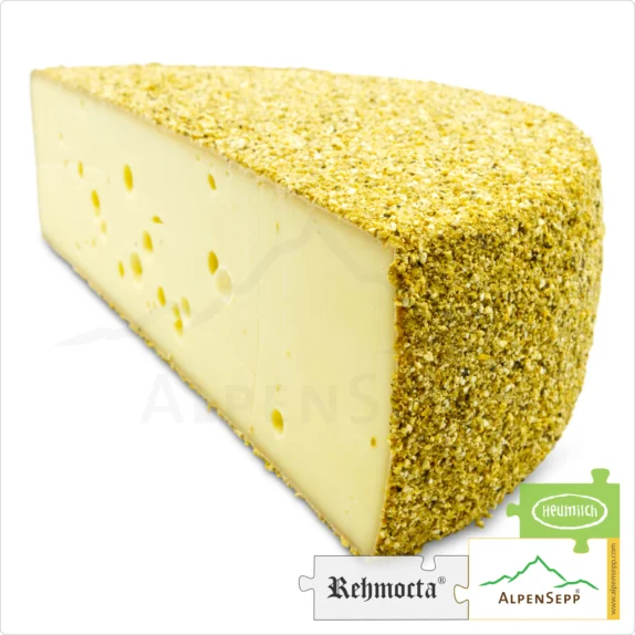 REHMOCTA® CHEESE » Merboth « Whole Wheel | Austrian Lactose-free semi-hard cheese | 8,1 kg 7 CHEESE REHMOCTA® 'Merboth' | Affine, lactose-free semi-hard cheese directly from the cheese cellar | Tenderly melting with an orange pepper character