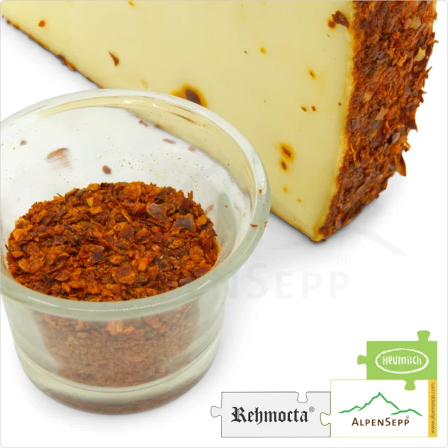 CHEESE REHMOCTA® » Peppino « | Lactose-Free Hay Milk Cheese Variety Refined with STAY SPICED! Spice Blend and Fine Chili | 100% Great Taste Guarantee