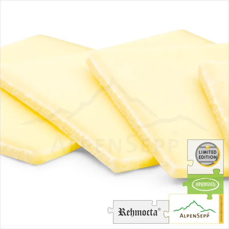 RACLETTE CHEESE Slices - REHMOCTA mild-spicy | 20+ slices of lactose-free sliced cheese for grill and hot stone | thinly sliced | 500 grams