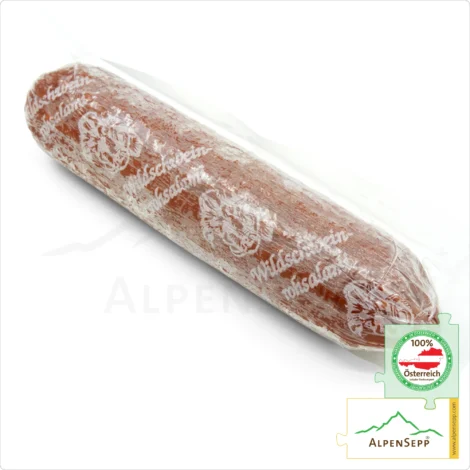 WILD BOAR SALAMI – made from wild boar venison | Austrian PREMIUM hard sausage from local game | 1 stick | Wildschweisalami