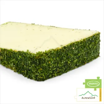 RAMSON - WILD GARLIC CHEESE, Whole Wheel | BÄRLAUCHKÄSE | Austrian Lactose-free semi-hard cheese | 8,1 kg 8 WILD GARLIC CHEESE | 100% spicy taste guarantee with a unique wild garlic character | Lactose-free Austrian DELUXE pasture milk cheese, directly from the cheese cellar | Bärlauchkäse