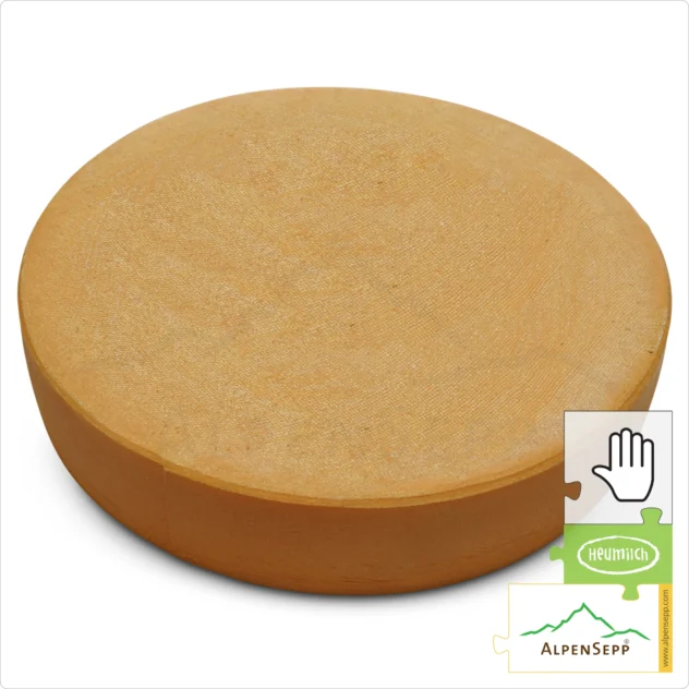 MOUNTAIN CHEESE WHEEL - ALPINE CHEESE - mild | Aged 4 months | Austrian Lactose-free DELUXE hay-milk hard cheese, straight from the cheese cellar | Mildly aromatic cheese with a flavor guarantee