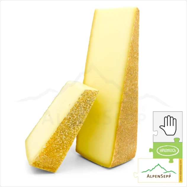 ALPINE CHEESE spicy | 8 months matured | Austrian lactose-free DELUXE hay milk hard cheese straight from the cheese cellar | aromatic-spicy cheese enjoyment guarantee | Bergkäse 8 Monate