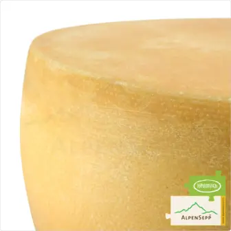 ALPS CHEESE spicy, Austrian "Swiss Type" Cheese Whole Wheel | SENN ALMKÄSE würzig Käselaib | Lactose-free semi-hard cheese | 8,1 kg 7 ALPS CHEESE WHEEL, spicy | Lactose-free PREMIUM alpine milk semi-hard cheese directly from the cheese cellar | 100% spicy and savory enjoyment guarantee | Perfect for raclette!