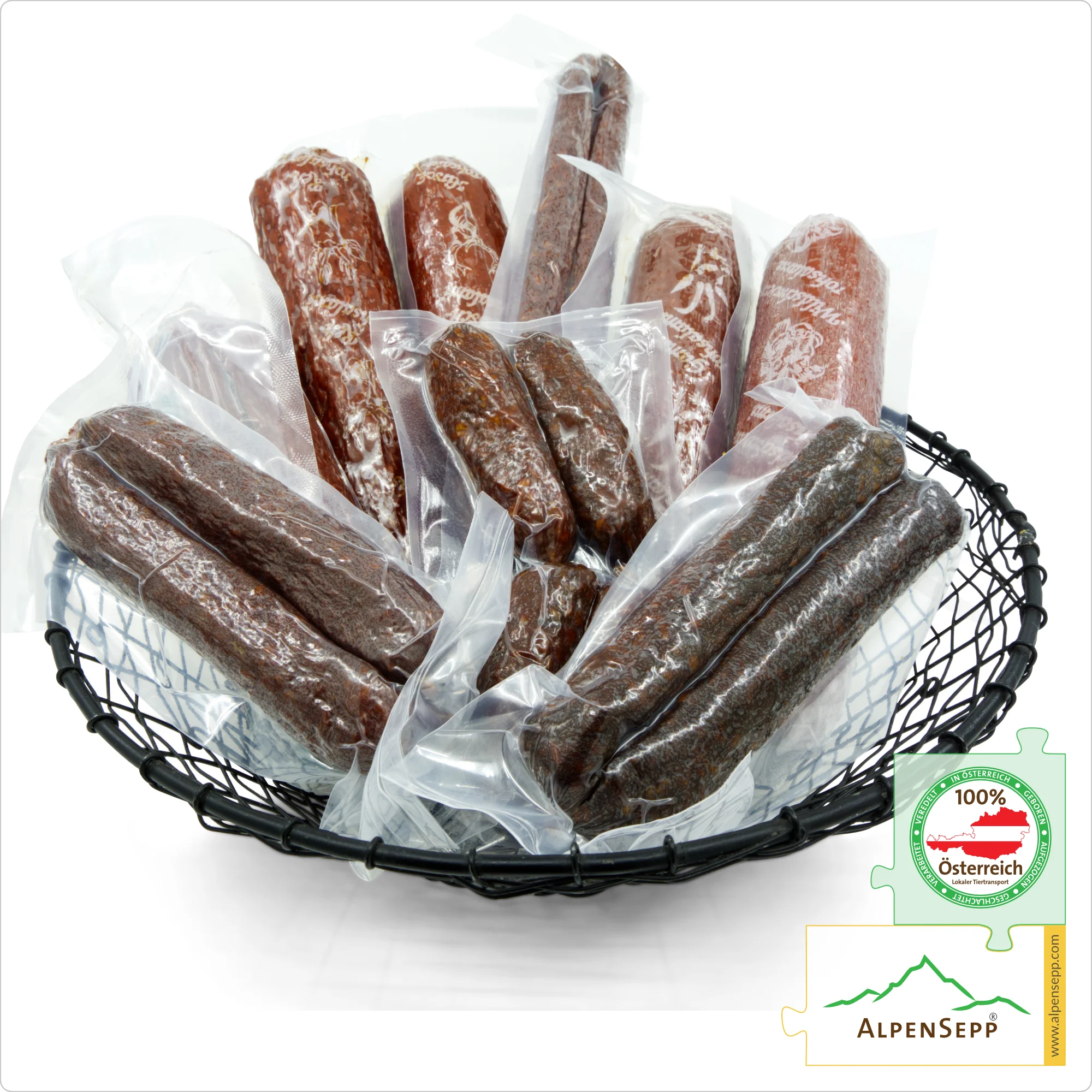 HUBERTUS GAME SAUSAGE BOX | The Best of Austrian Alpine Game in One Box | 9 varieties