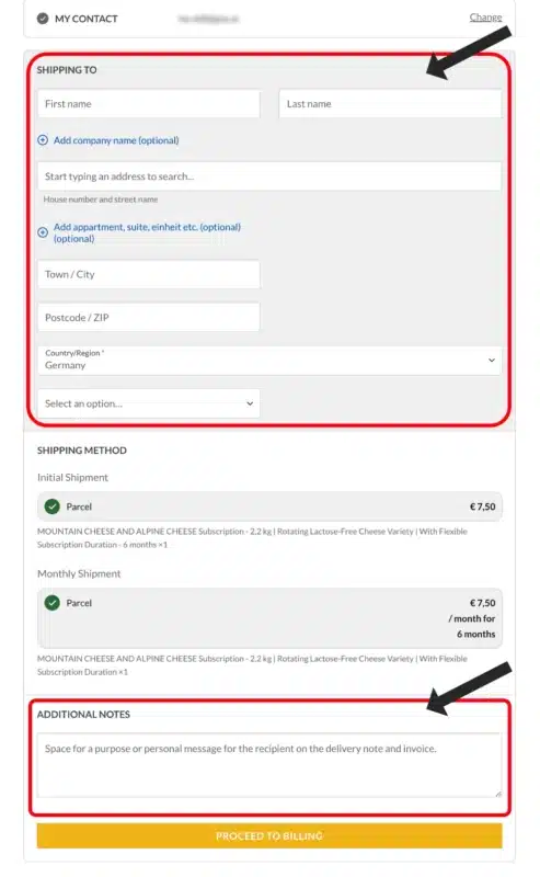 Subscription checkout