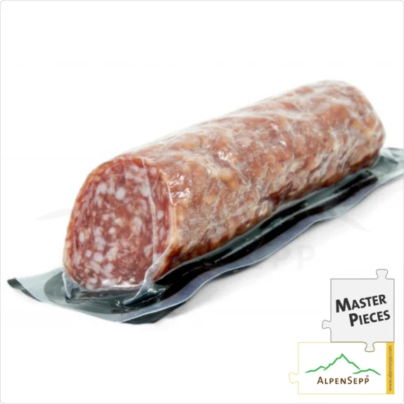 GARLIC SALAMI | KNOBLAUCHSALAMI | Delicately aromatic salami made from pork | PREMIUM sausage variety with a hint of garlic | 1 stick 9 GARLIC SALAMI | Delicately aromatic salami made from pork | PREMIUM sausage variety with a hint of garlic | 1 stick