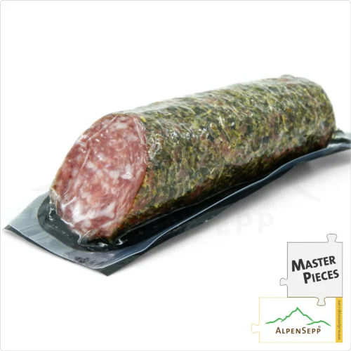 HERB SALAMI | KRÄUTERSALAMI | Delicately Aromatic Salami with Herbs made from Pork | PREMIUM Sausage Variety | 1 Stick 9 HERB SALAMI | Delicately Aromatic Salami with Herbs made from Pork | PREMIUM Sausage Variety | 1 Stick