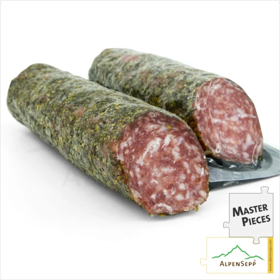 HERB SALAMI | KRÄUTERSALAMI | Delicately Aromatic Salami with Herbs made from Pork | PREMIUM Sausage Variety | 1 Stick 7 HERB SALAMI | Delicately Aromatic Salami with Herbs made from Pork | PREMIUM Sausage Variety | 1 Stick