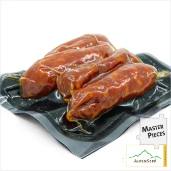 SALAMI BITER HOT | SALAMI BEISSERLE | Spicy snack sausage with chili made from pork | Savory PREMIUM sausage variety | 4 pieces 9 SALAMI BITER HOT | Spicy snack sausage with chili made from pork | Savory PREMIUM sausage variety | 4 pieces